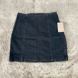 Free People Dark Denim Mini Skirt